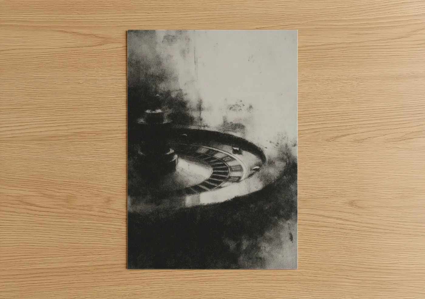Vintage Roulette Wheel Black White Art Wall Art