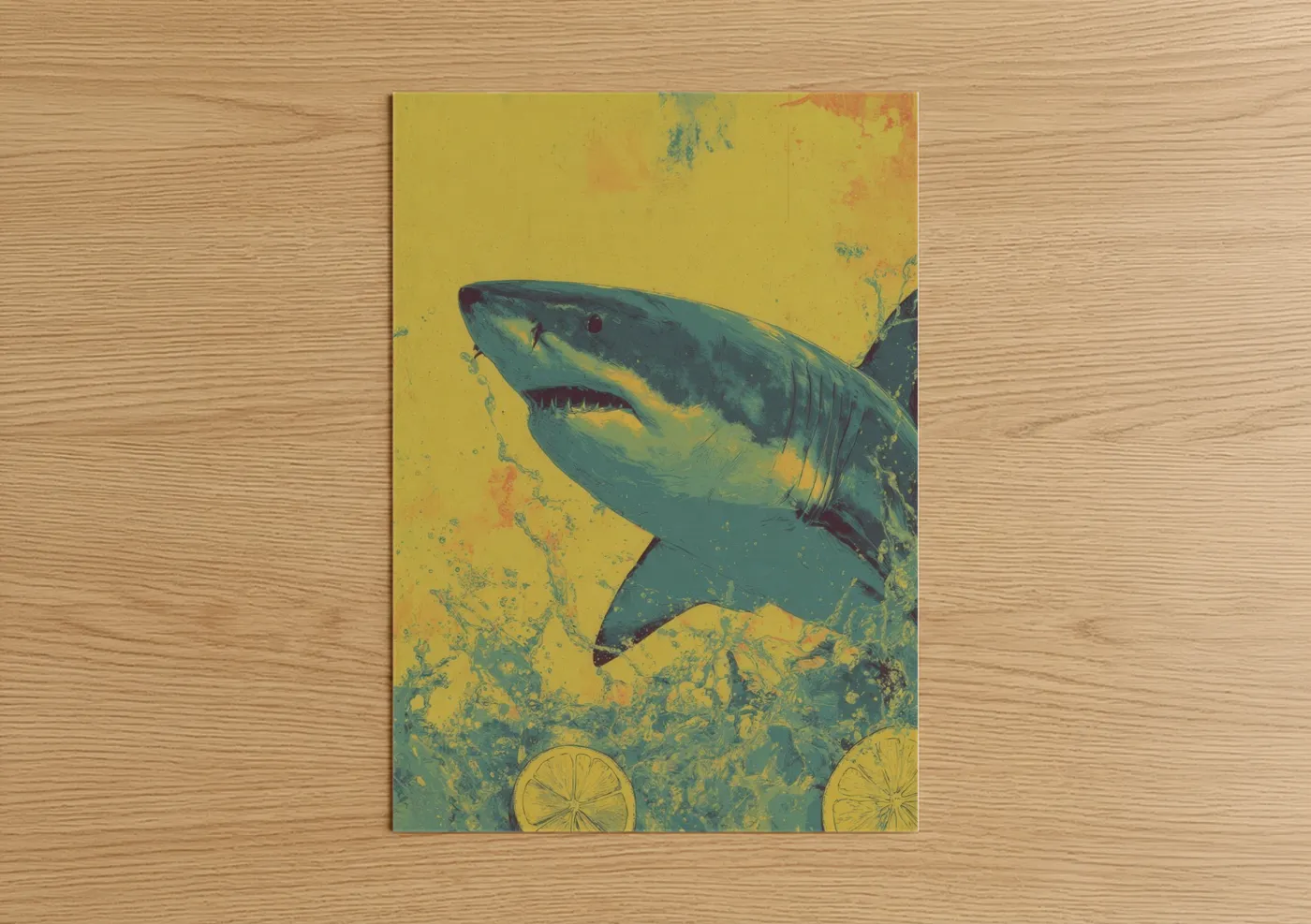 Lemon Shark Pop Art Yellow Wall Art