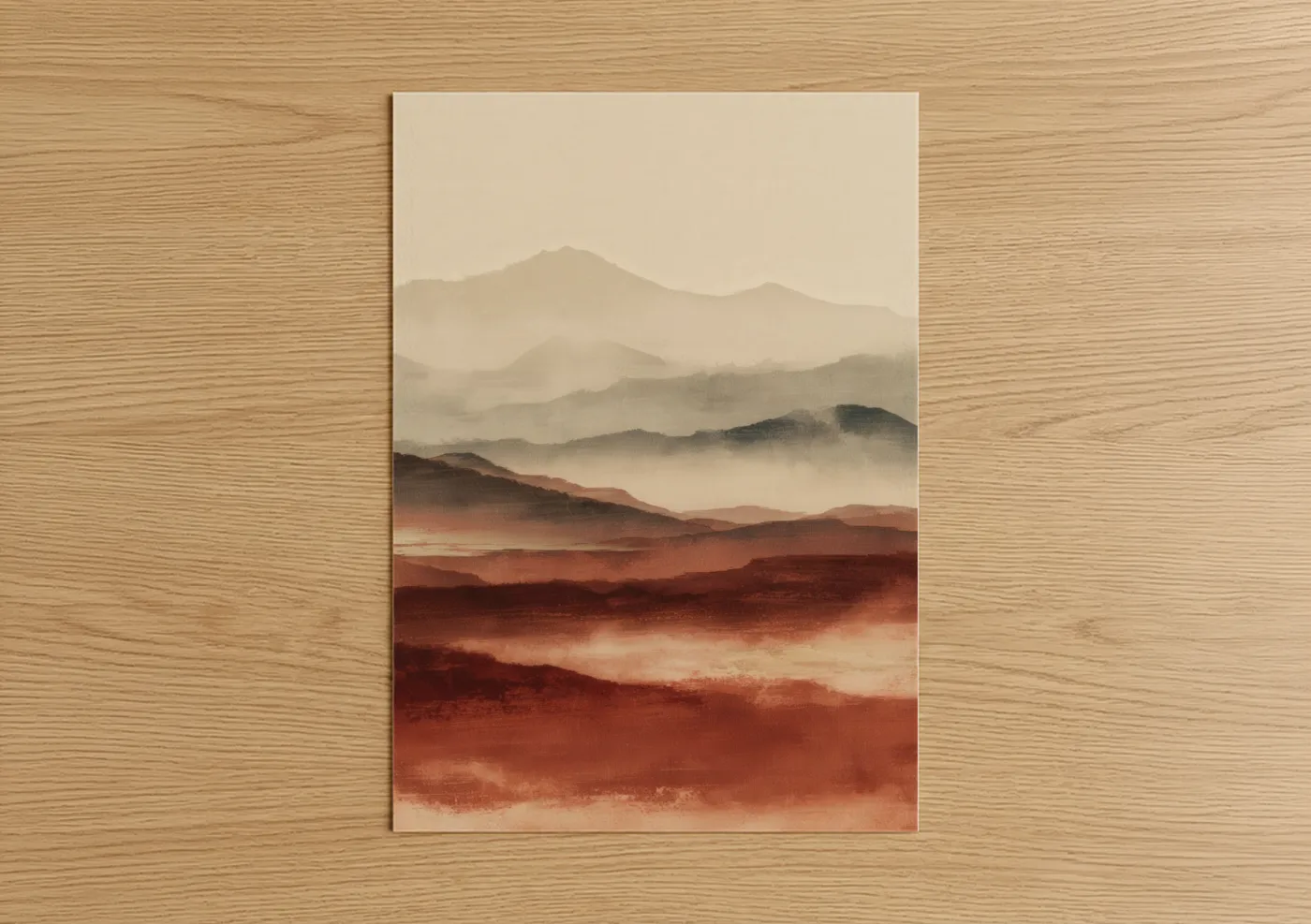Misty Desert Dunes Sunrise Landscape Wall Art