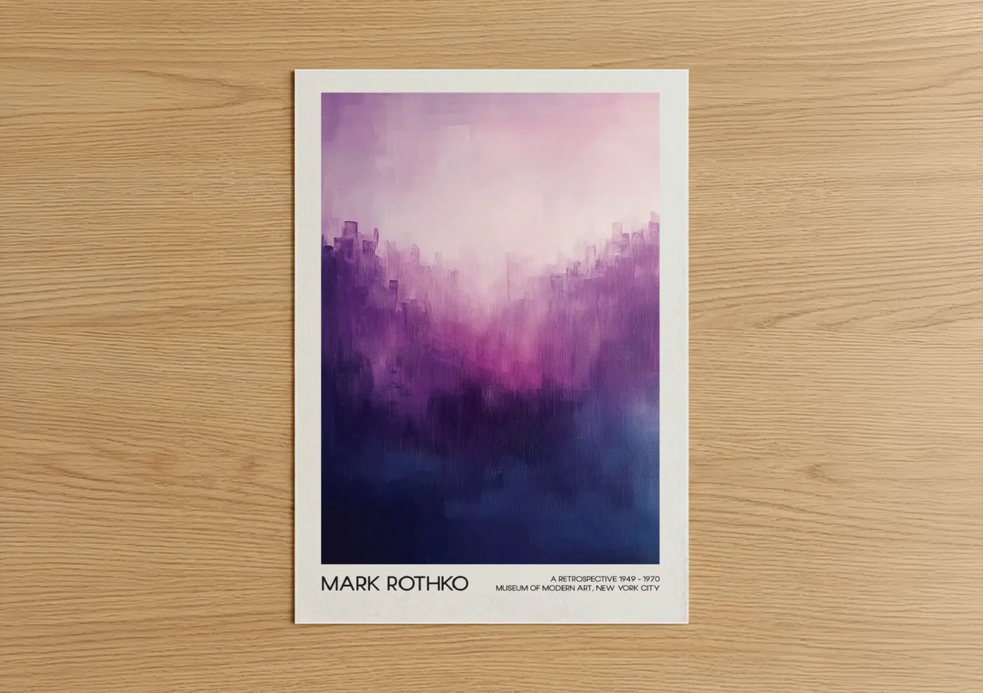 Purple Pink Abstract Cityscape Gradient Wall Art