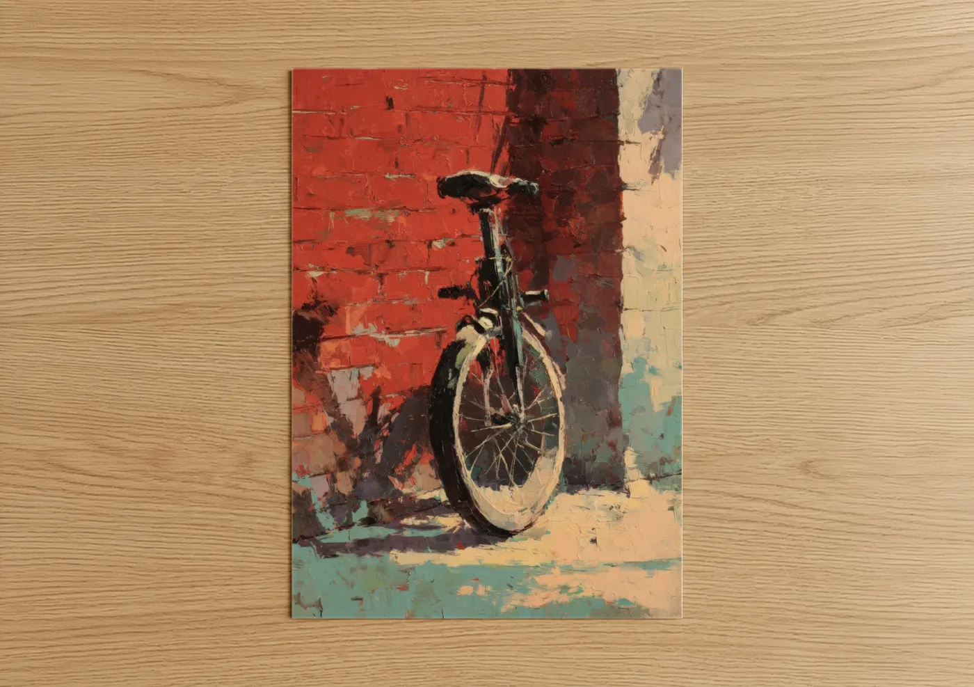 Urban Unicycle Against Brick Wall Art