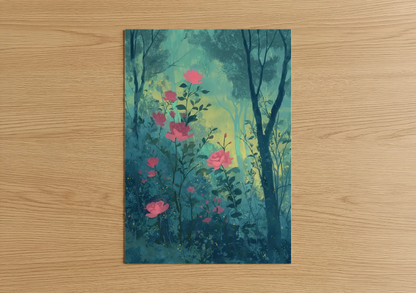 Enchanted Garden Roses Forest Wall Art