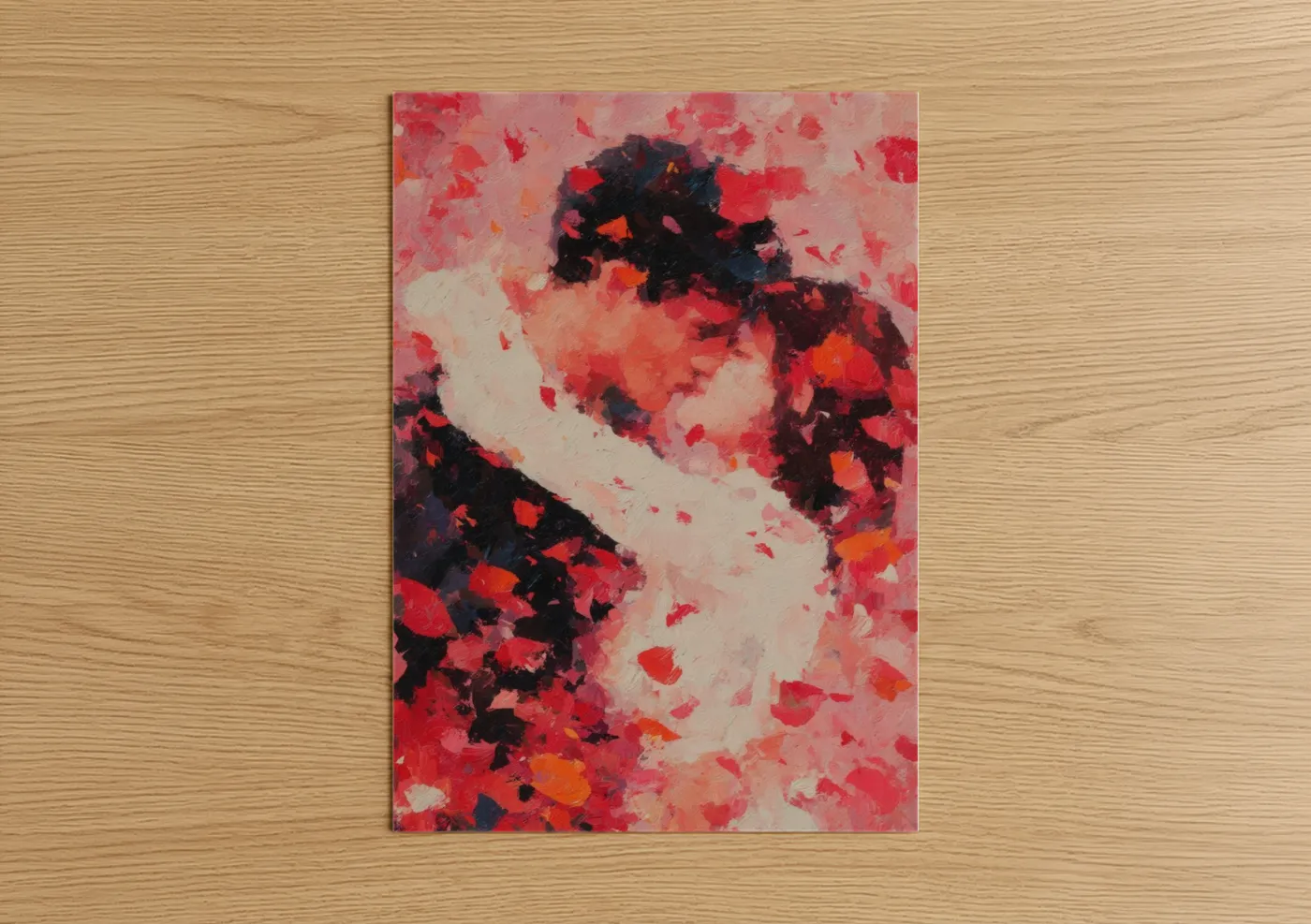 Crimson Romance Abstract Valentine Wall Art