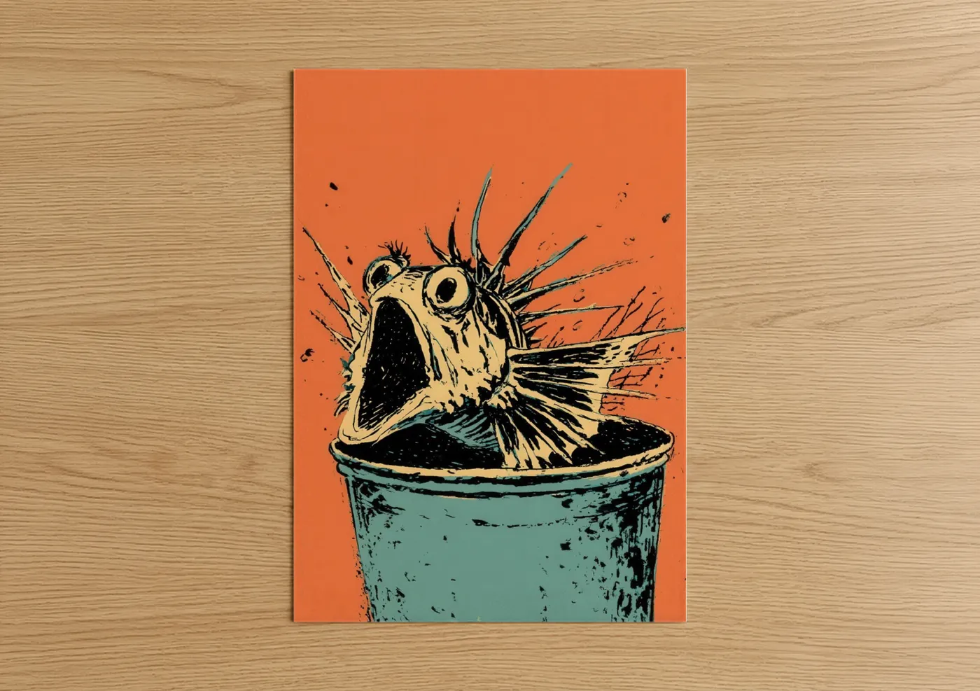 Explosive Lionfish Pop Art Illustration Wall Art