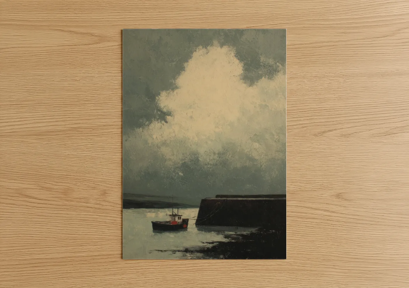 Moody Harbor Boat Vintage Maritime Wall Art