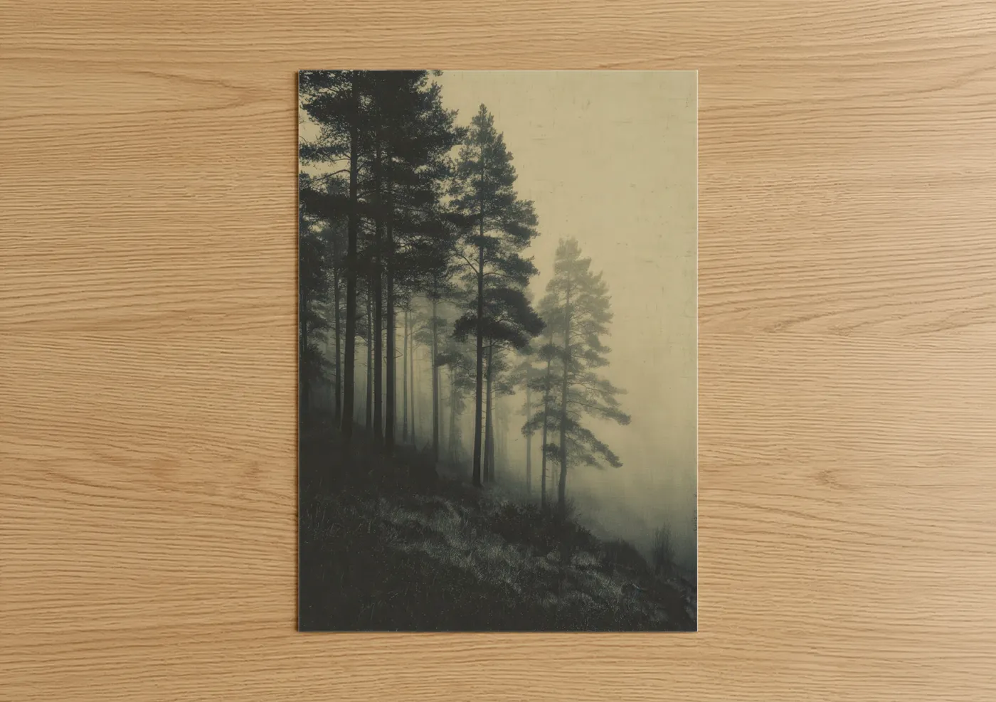 Misty Pine Forest Atmospheric Landscape Wall Art
