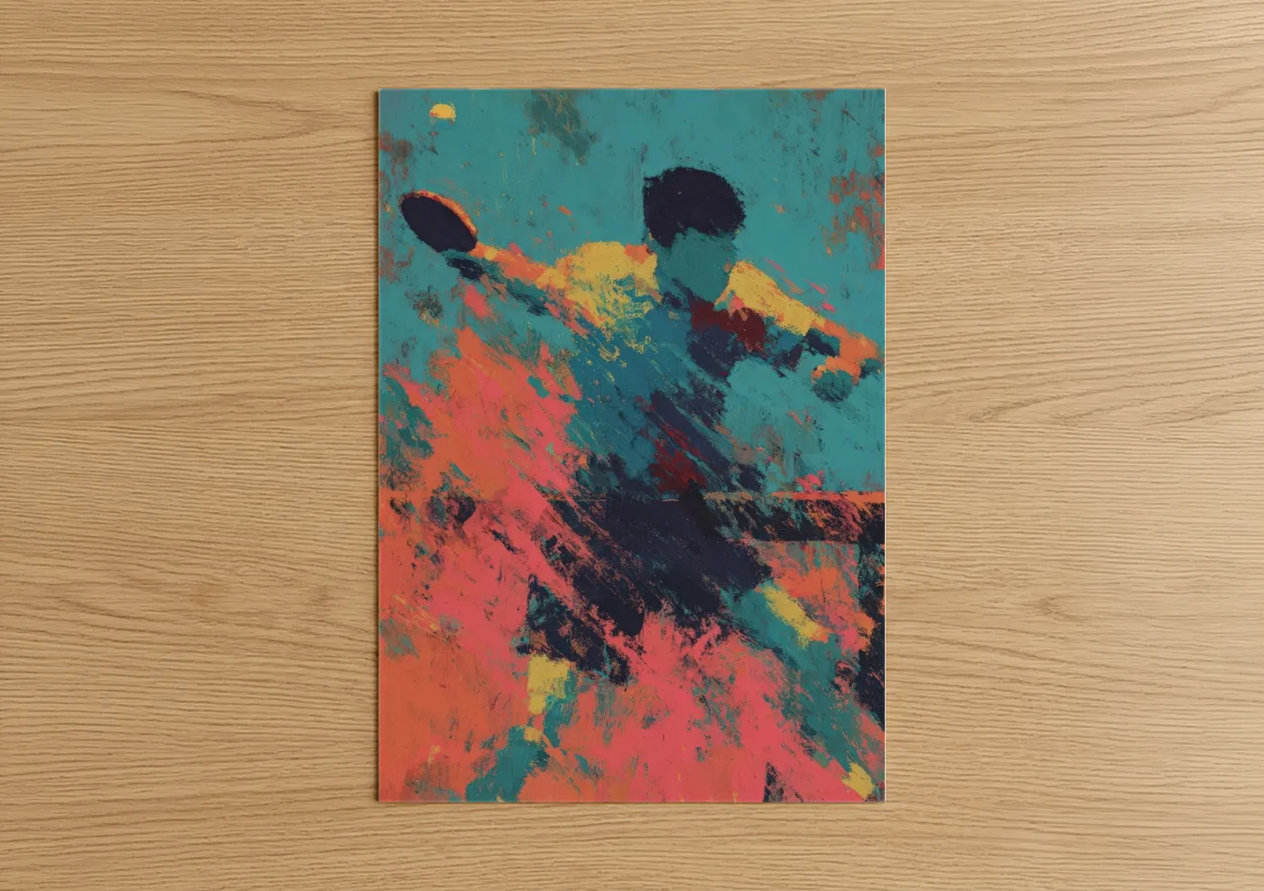 Abstract Table Tennis Player Sport Wall Art