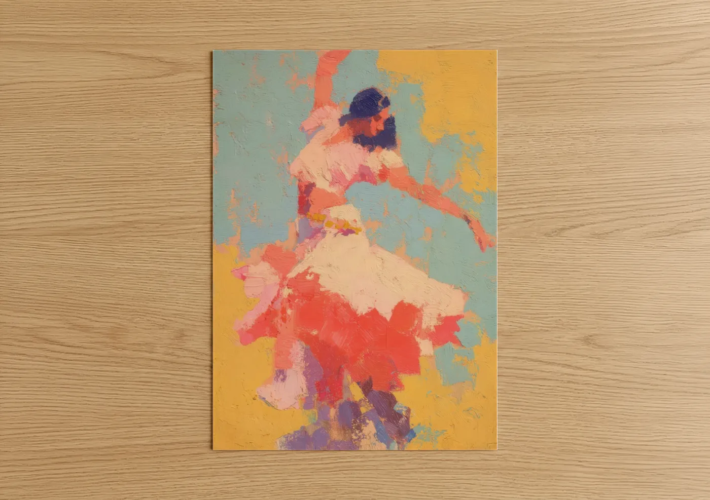 Vibrant Belly Dancer Abstract Wall Art
