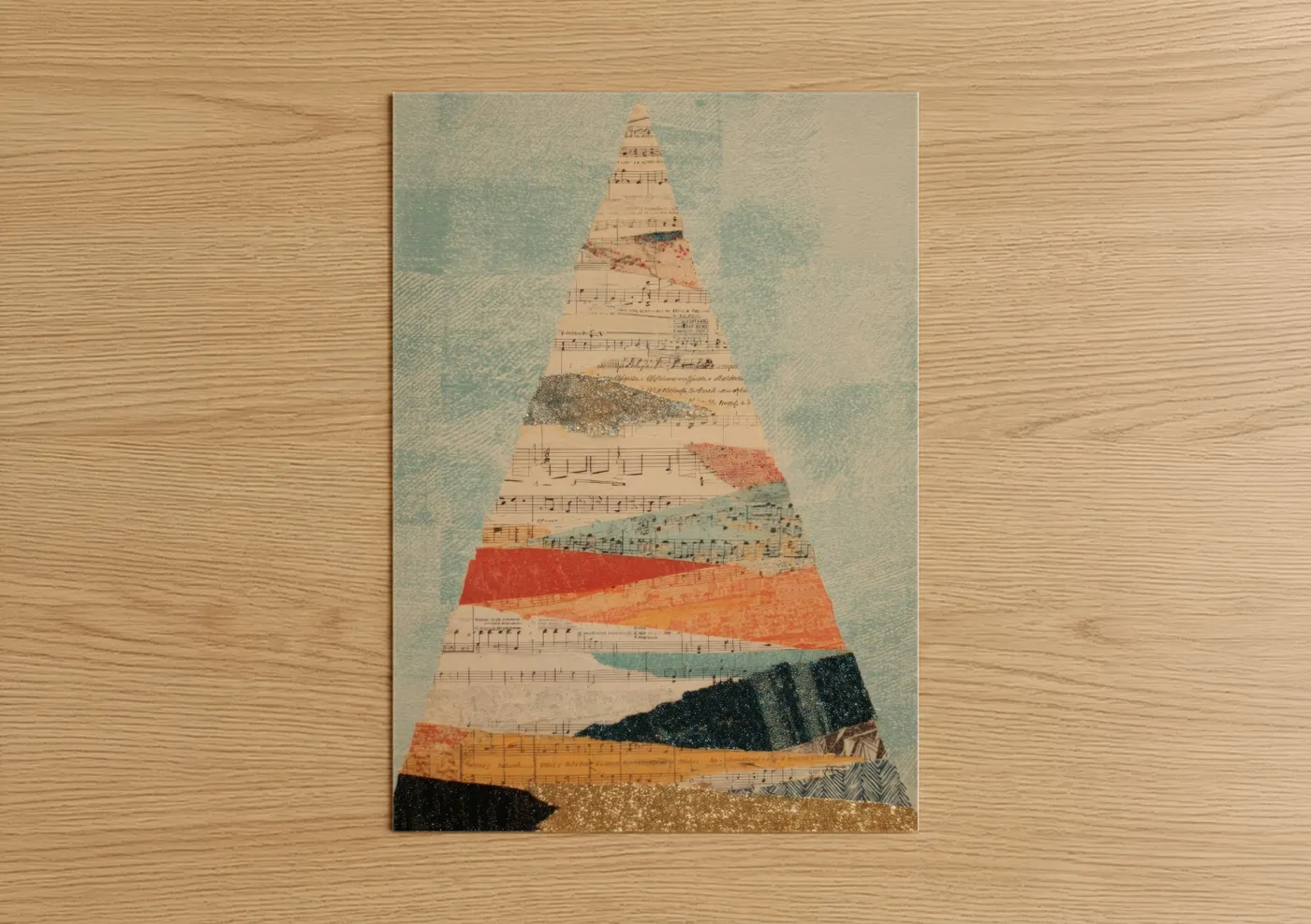 Musical Christmas Tree Vintage Collage Wall Art