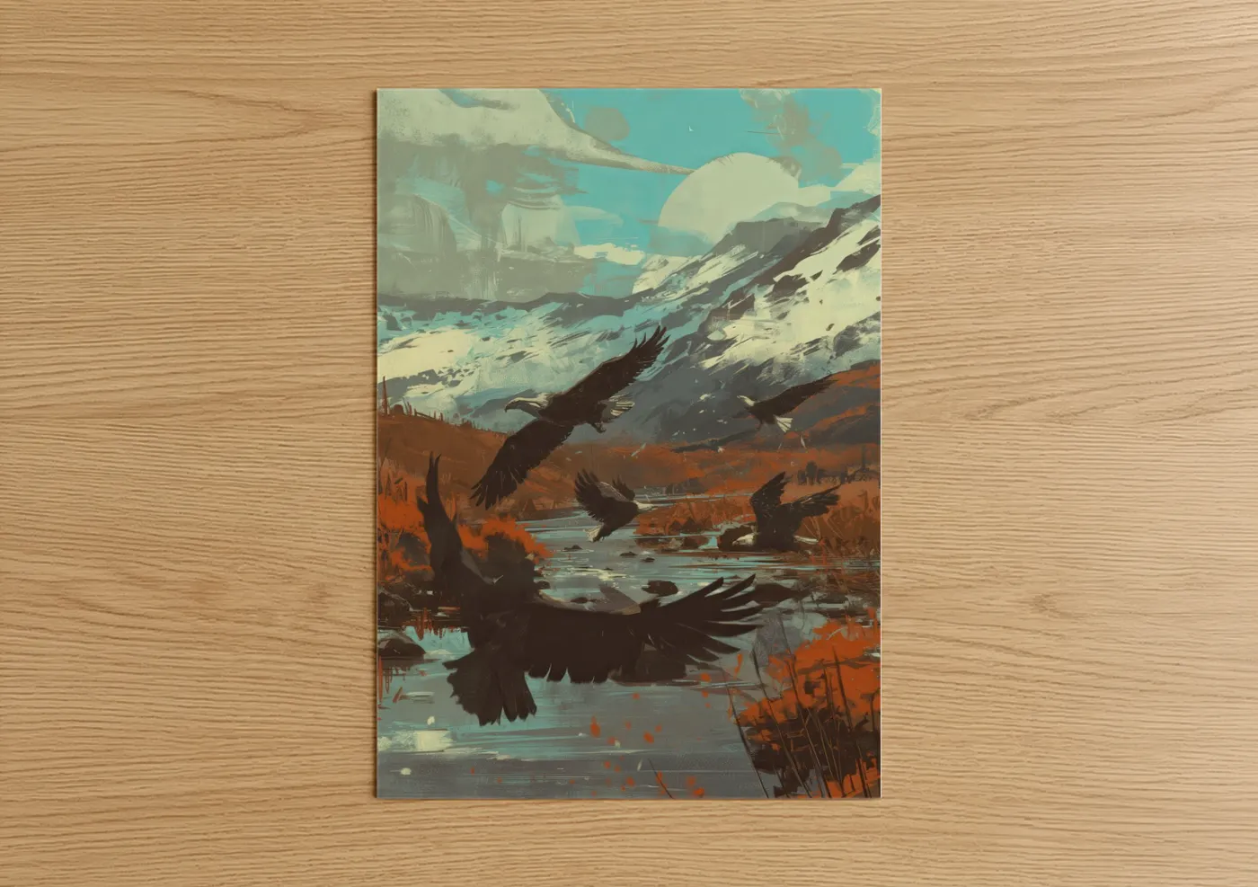 Alpine Eagles Mountain Landscape Wall Art