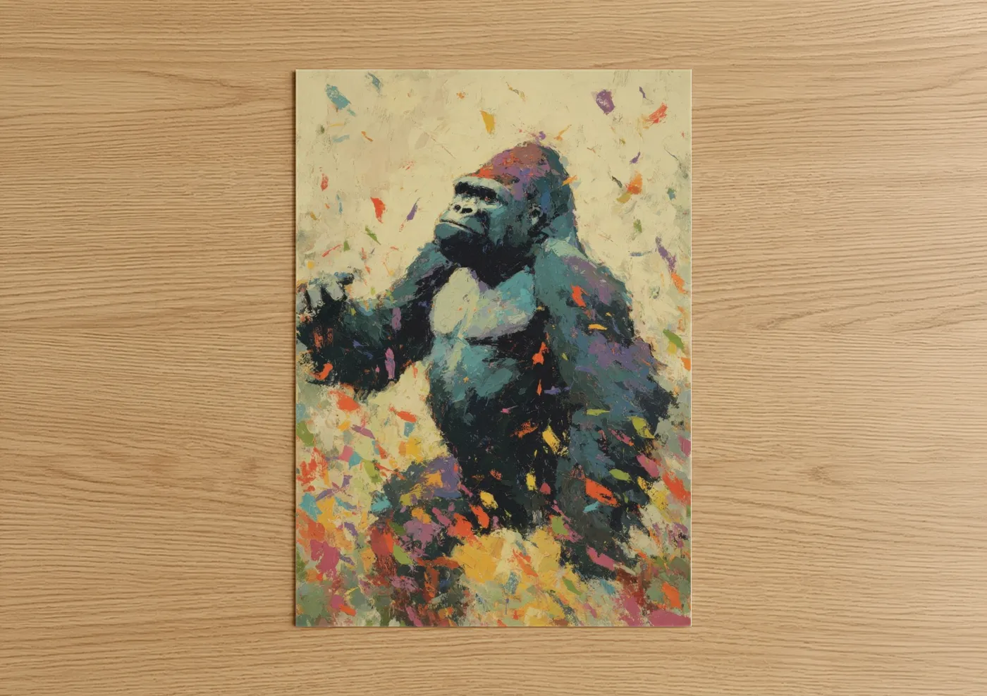 Colorful Gorilla Abstract Pop Wall Art