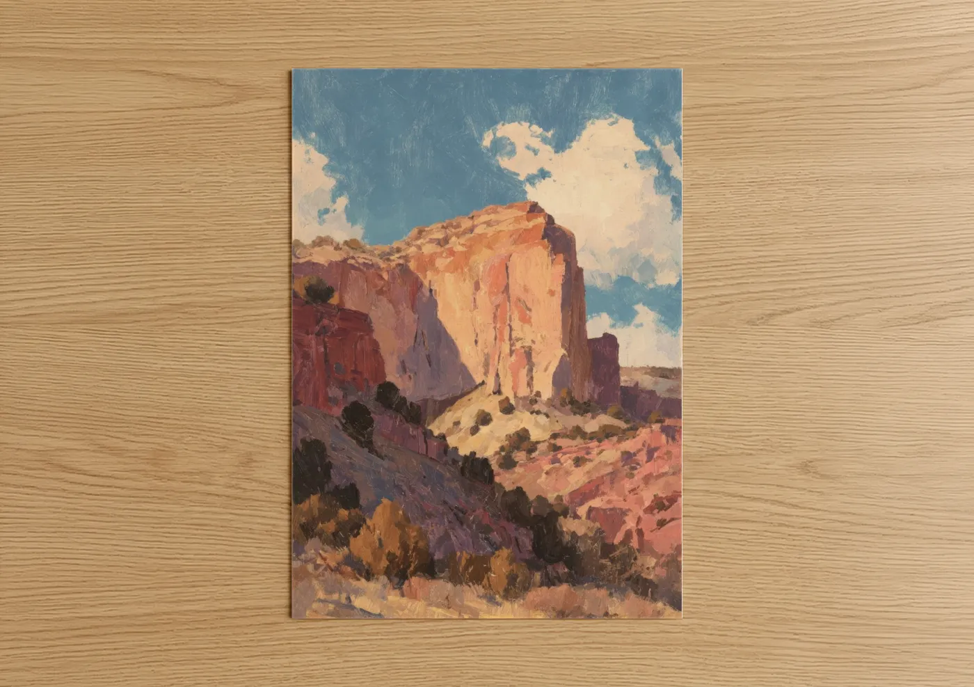 Desert Cliff Sentinel Warm Landscape Wall Art