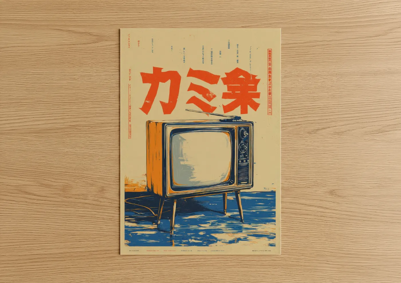 Vintage Japanese TV Retro Advertisement Wall Art