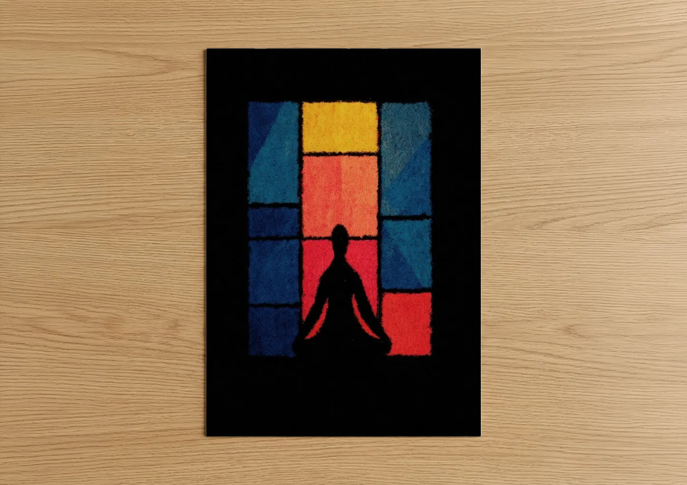 Yoga Meditation Silhouette Abstract Wall Art