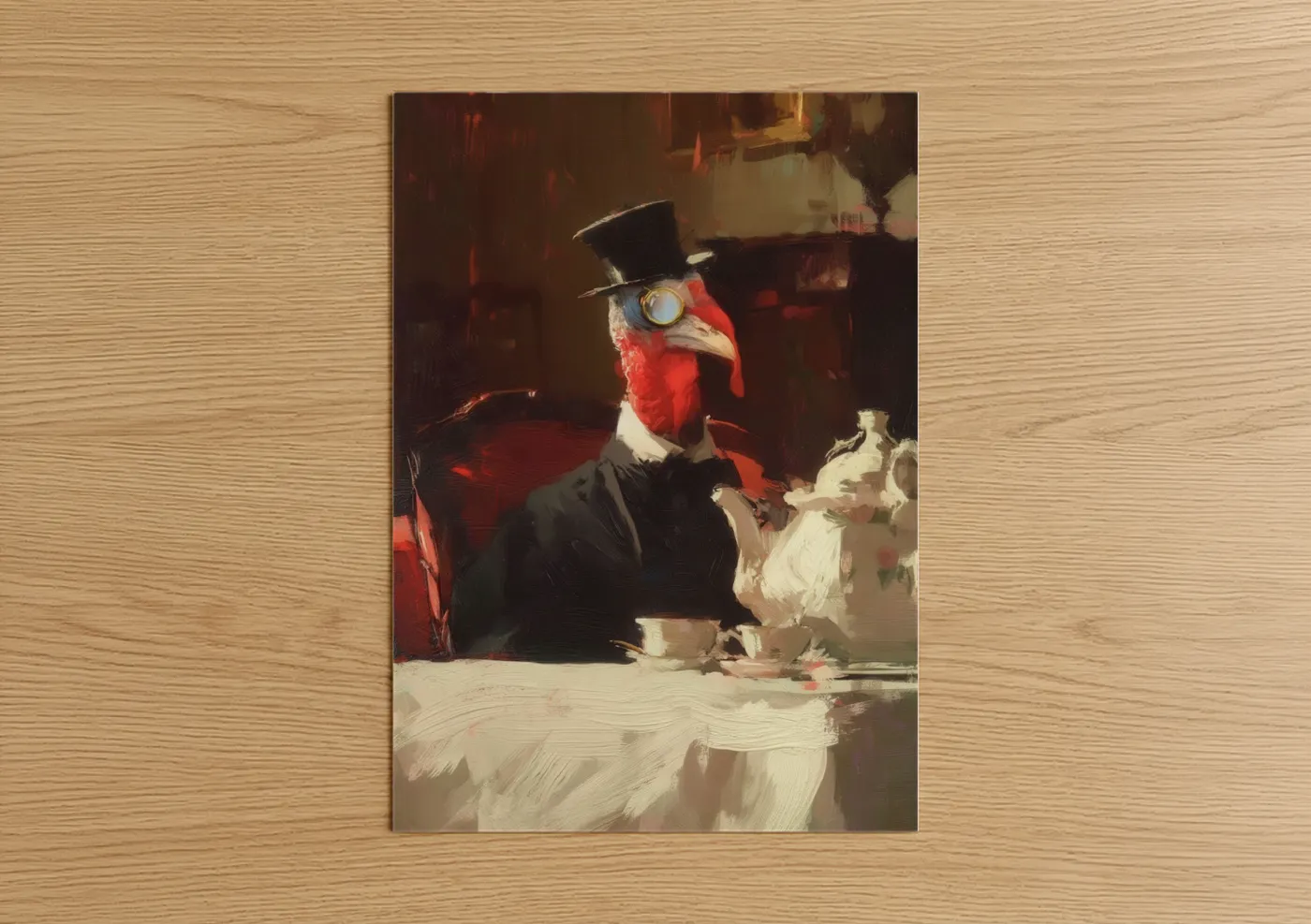 Dapper Turkey Steampunk Top Hat Portrait Wall Art