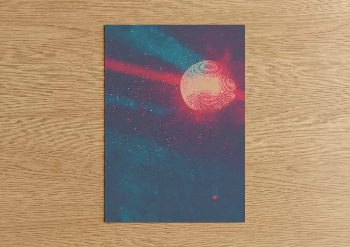 Neon Disco Ball Retro Party Wall Art