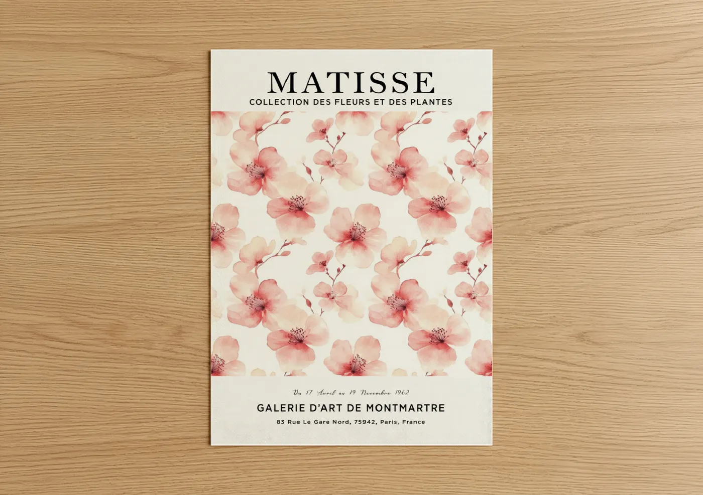 Matisse Pink Floral Watercolor Collection Wall Art