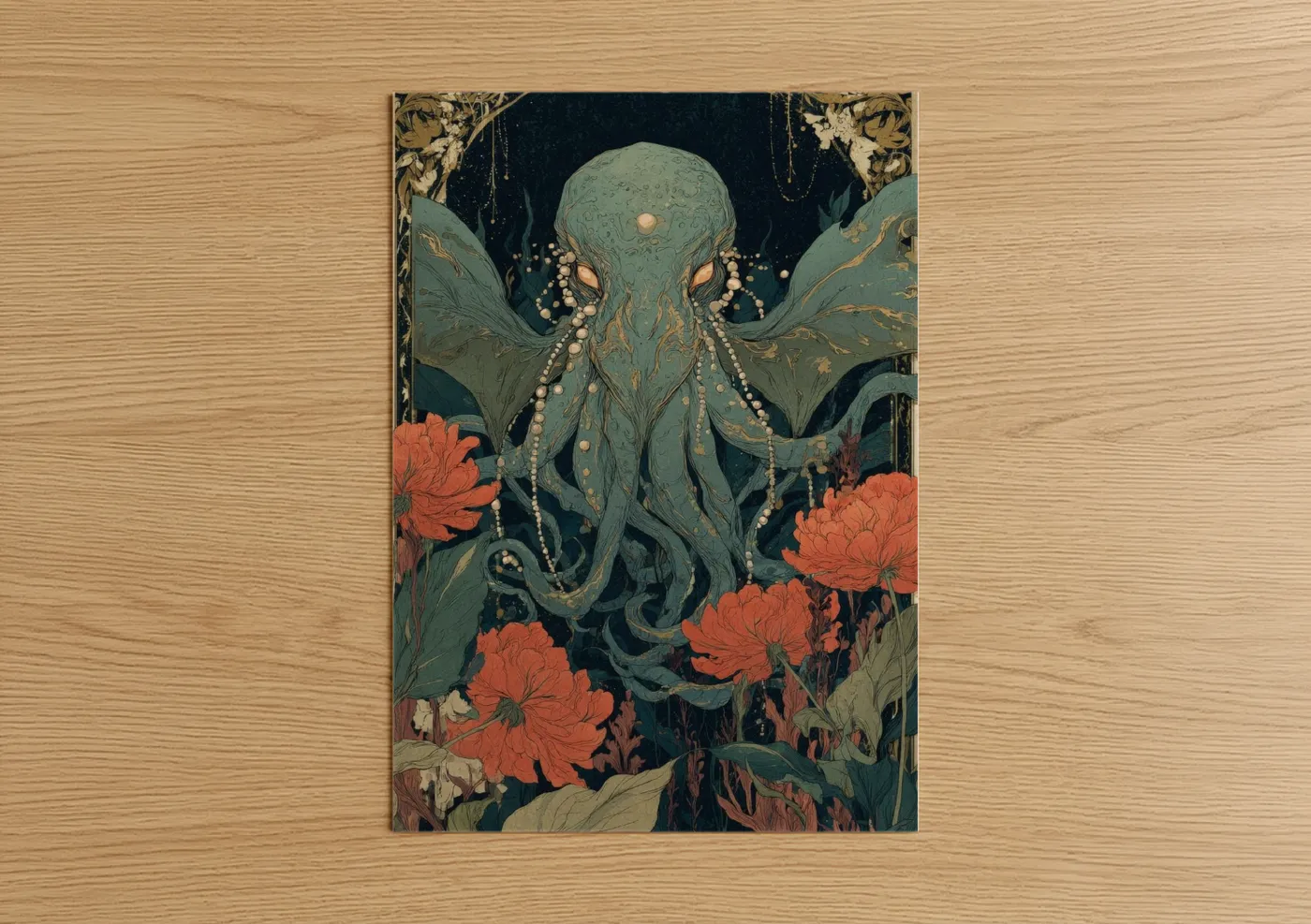 Jeweled Cthulhu Mythical Creature Wall Art