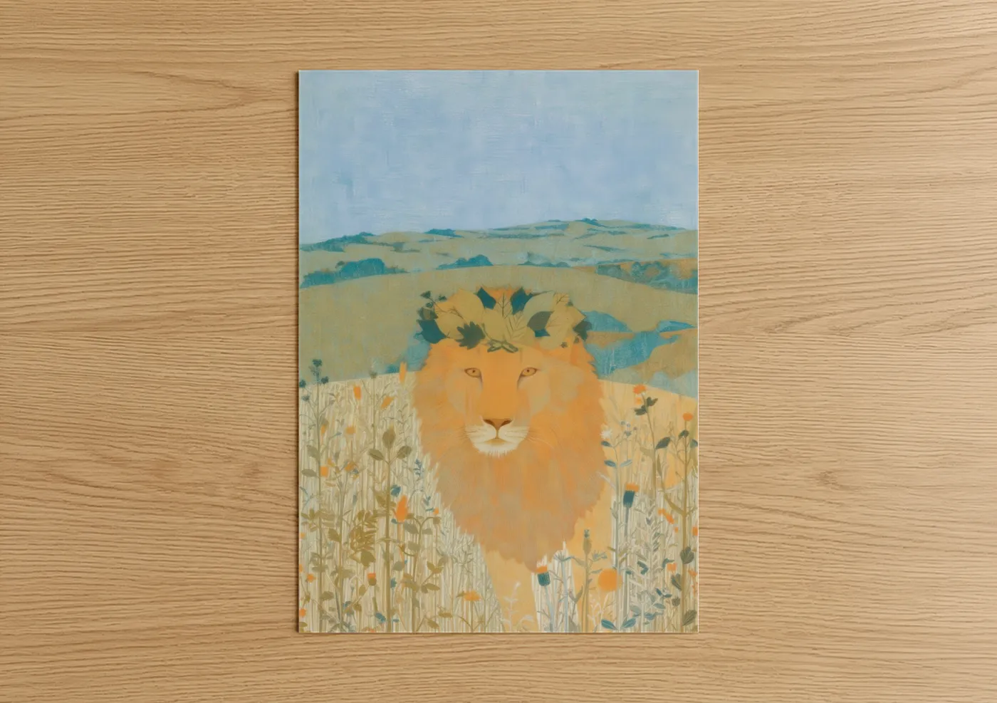 Golden Lion Wildflower Field Wall Art