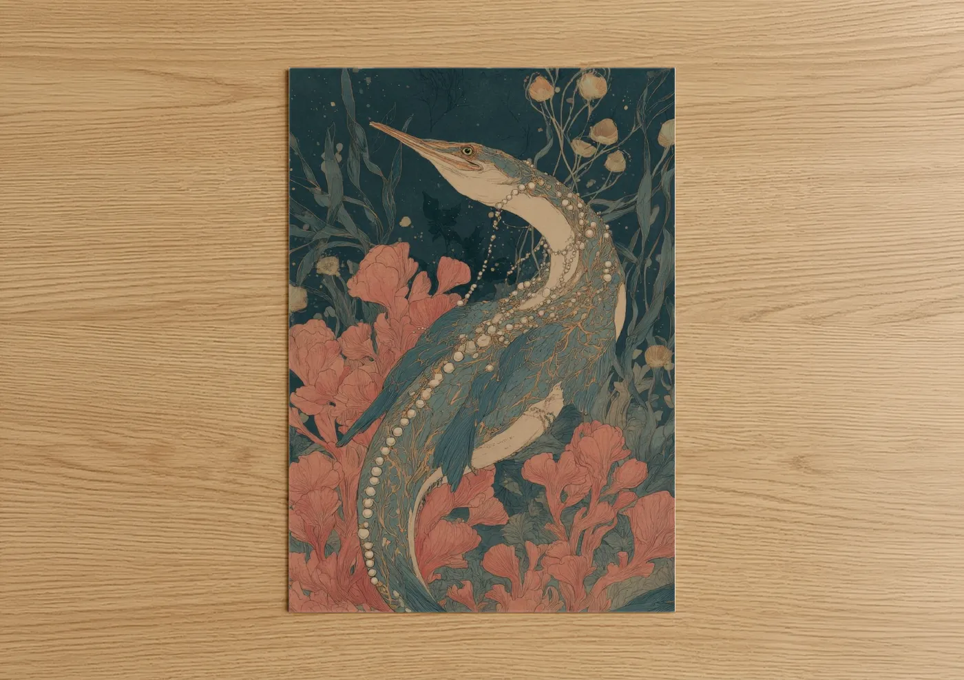 Jeweled Dinosaur Underwater Garden Wall Art