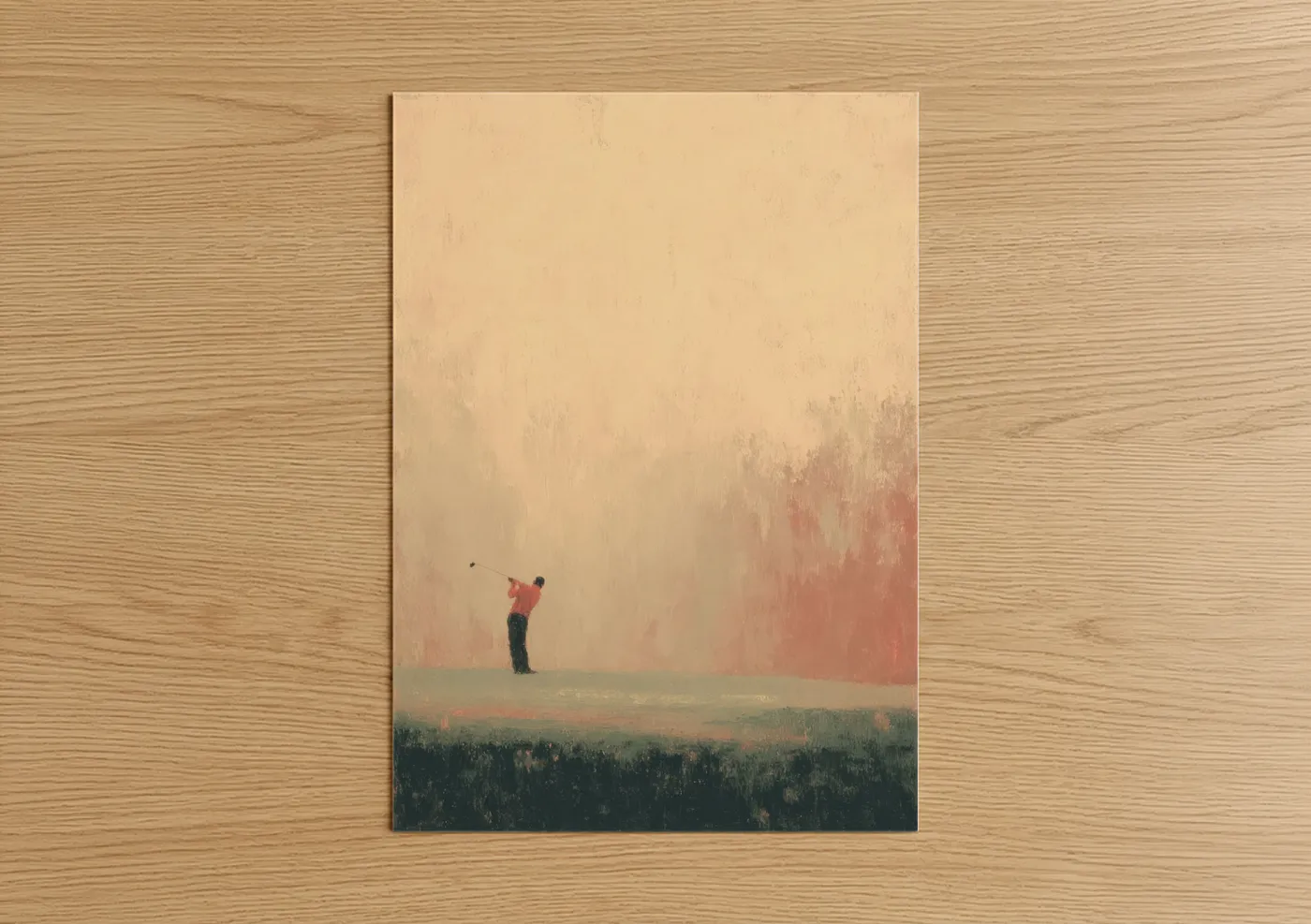 Solitary Golfer Minimalist Wall Art
