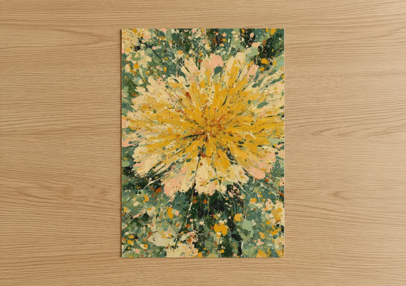 Radiant Dandelion Abstract Expressionist Wall Art