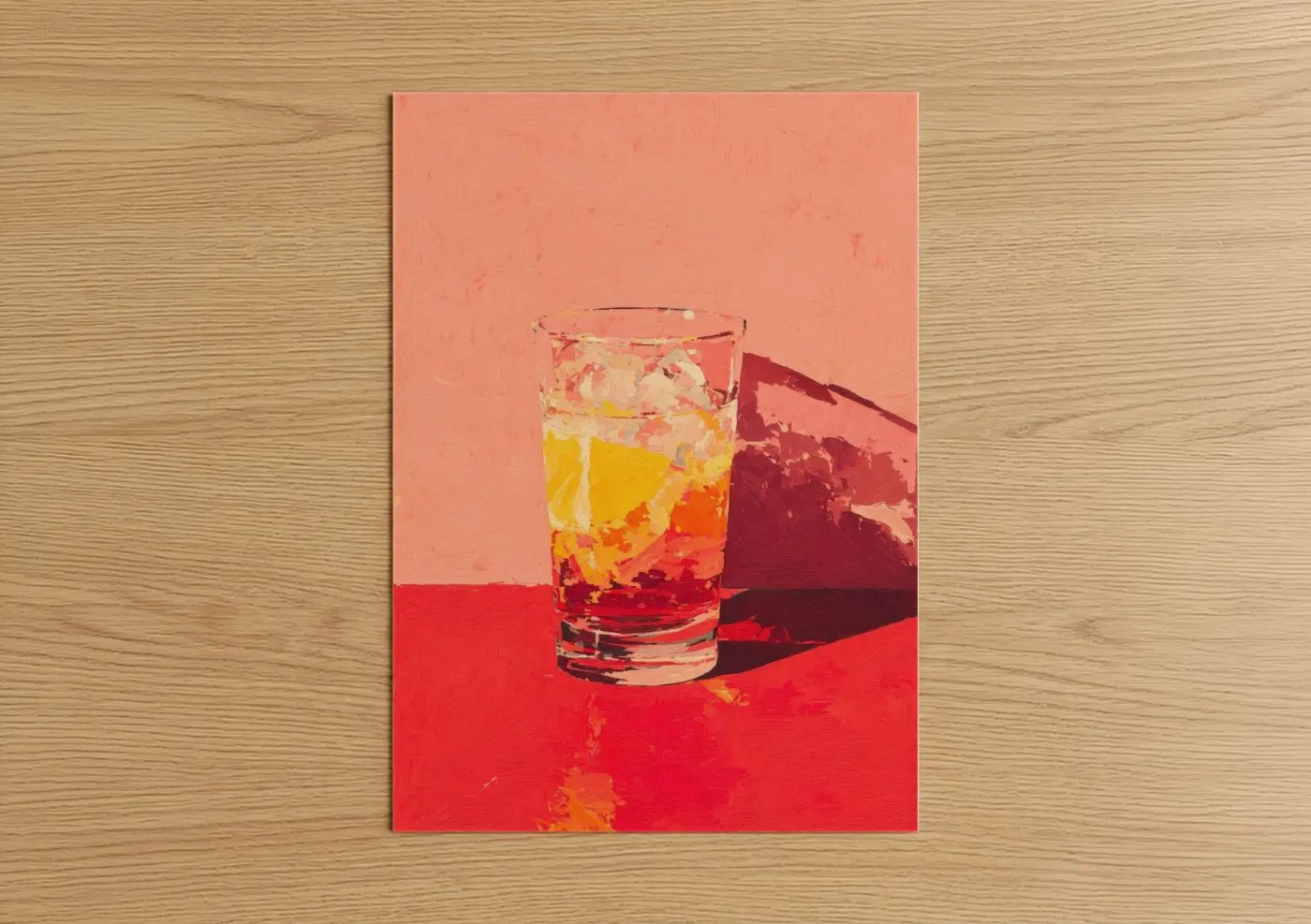 Vibrant Red Cocktail Pop Wall Art