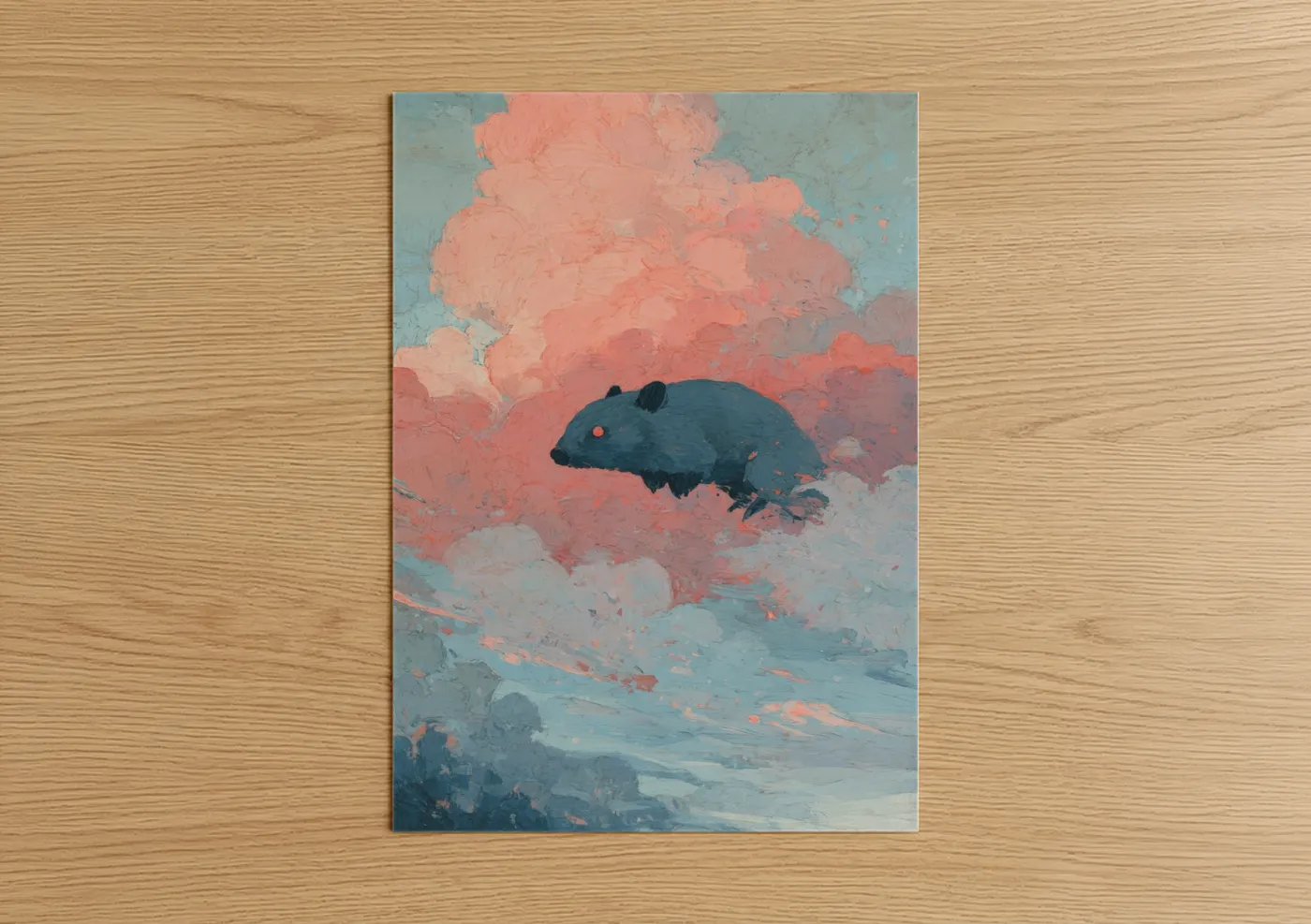 Dreaming Wombat Sky Illustration Wall Art