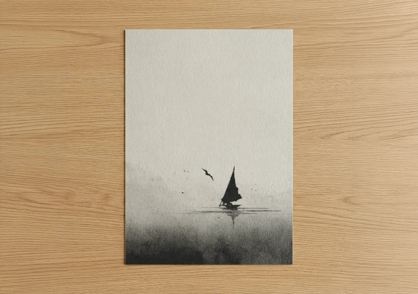 Solitary Windsurfer Minimalist Water Sports Wall Art