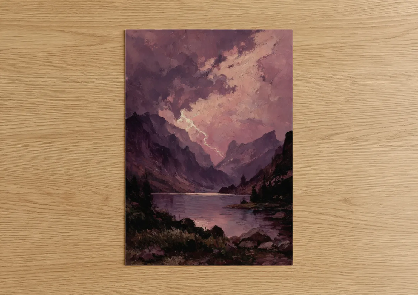 Majestic Alpine Lake Mountain Landscape Wall Art