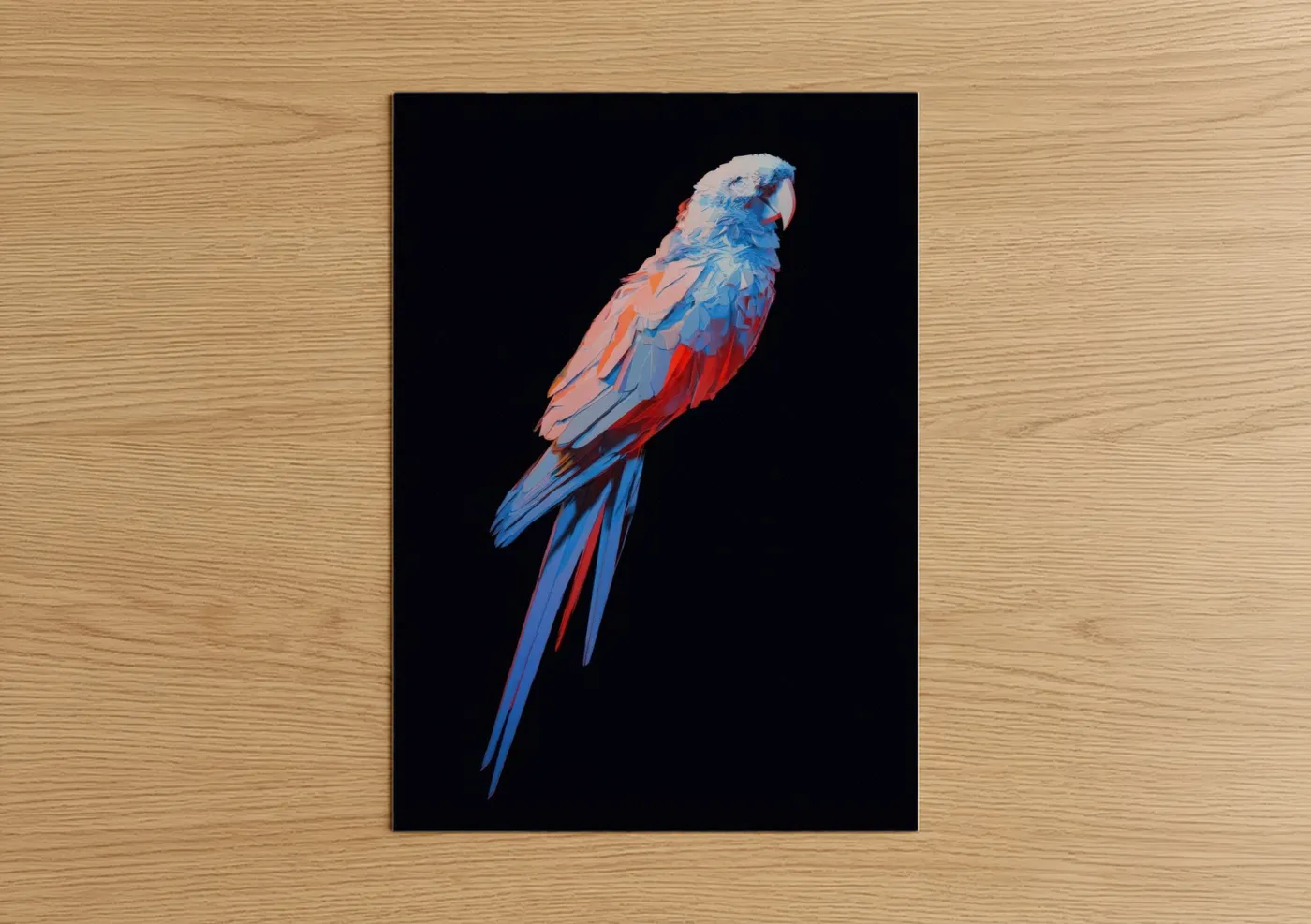 Crimson Macaw Profile Watercolor Wall Art