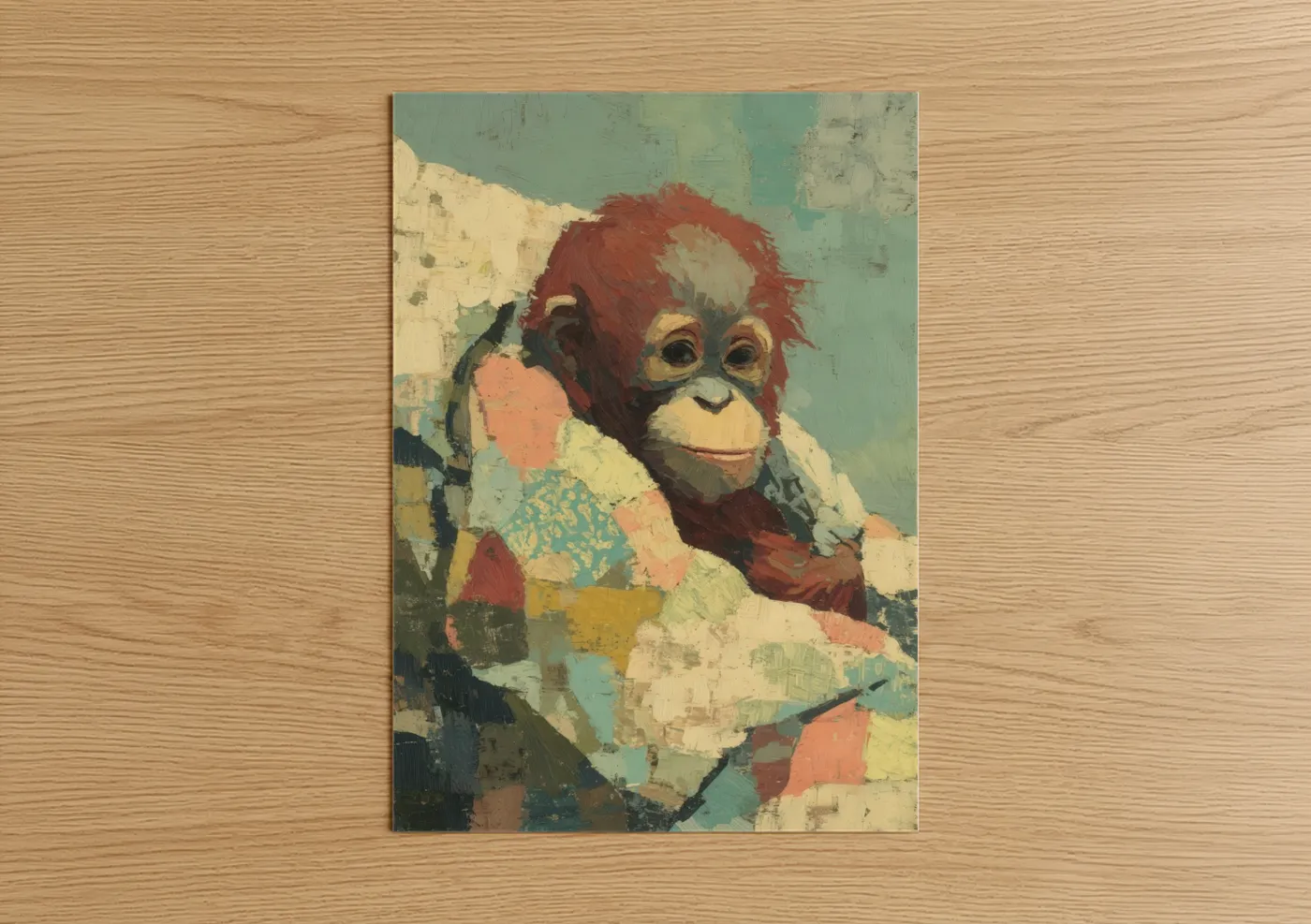 Playful Orangutan Colorful Modern Art Wall Art