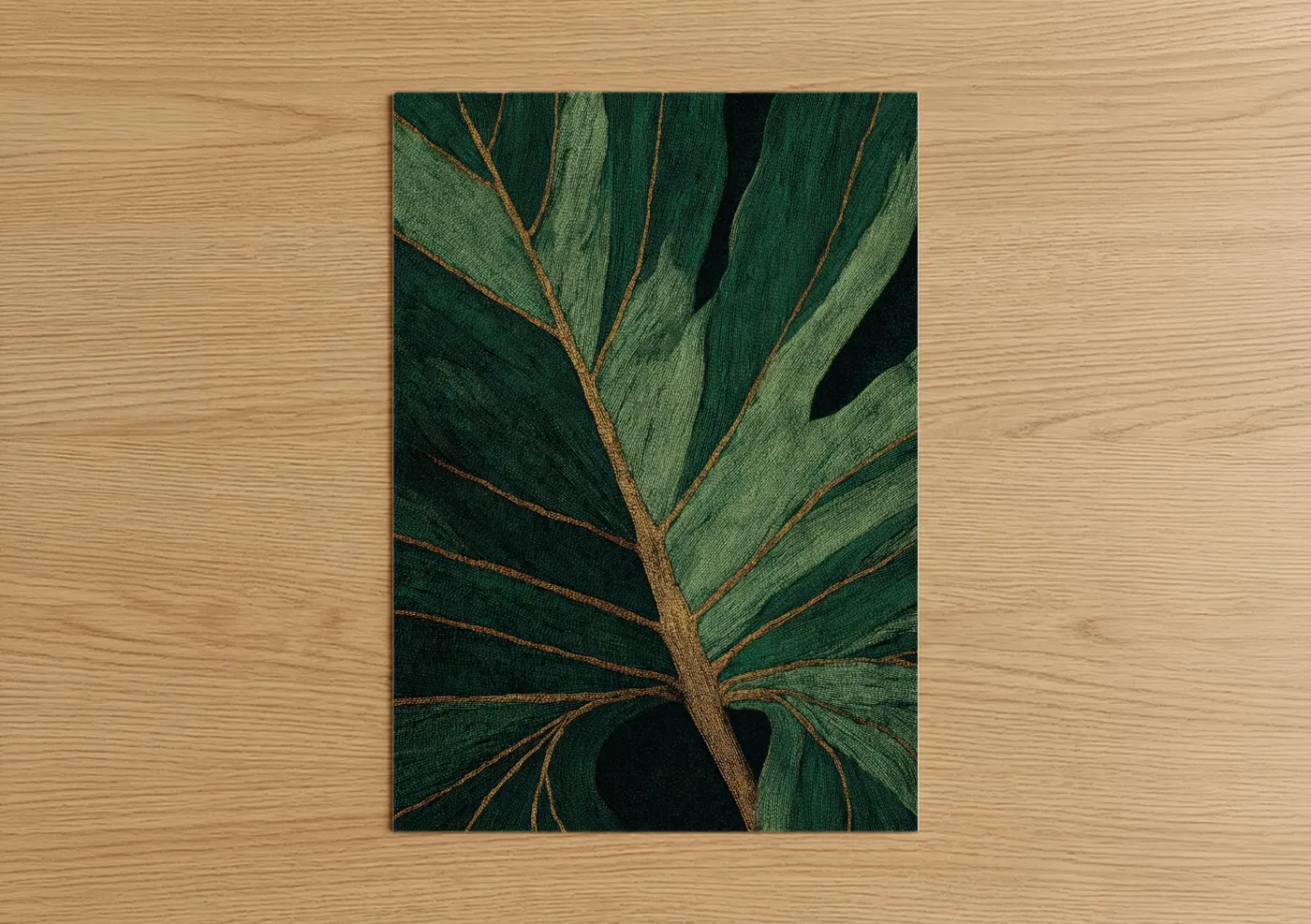 Emerald Leaf Macro Nature Photography Wall Art