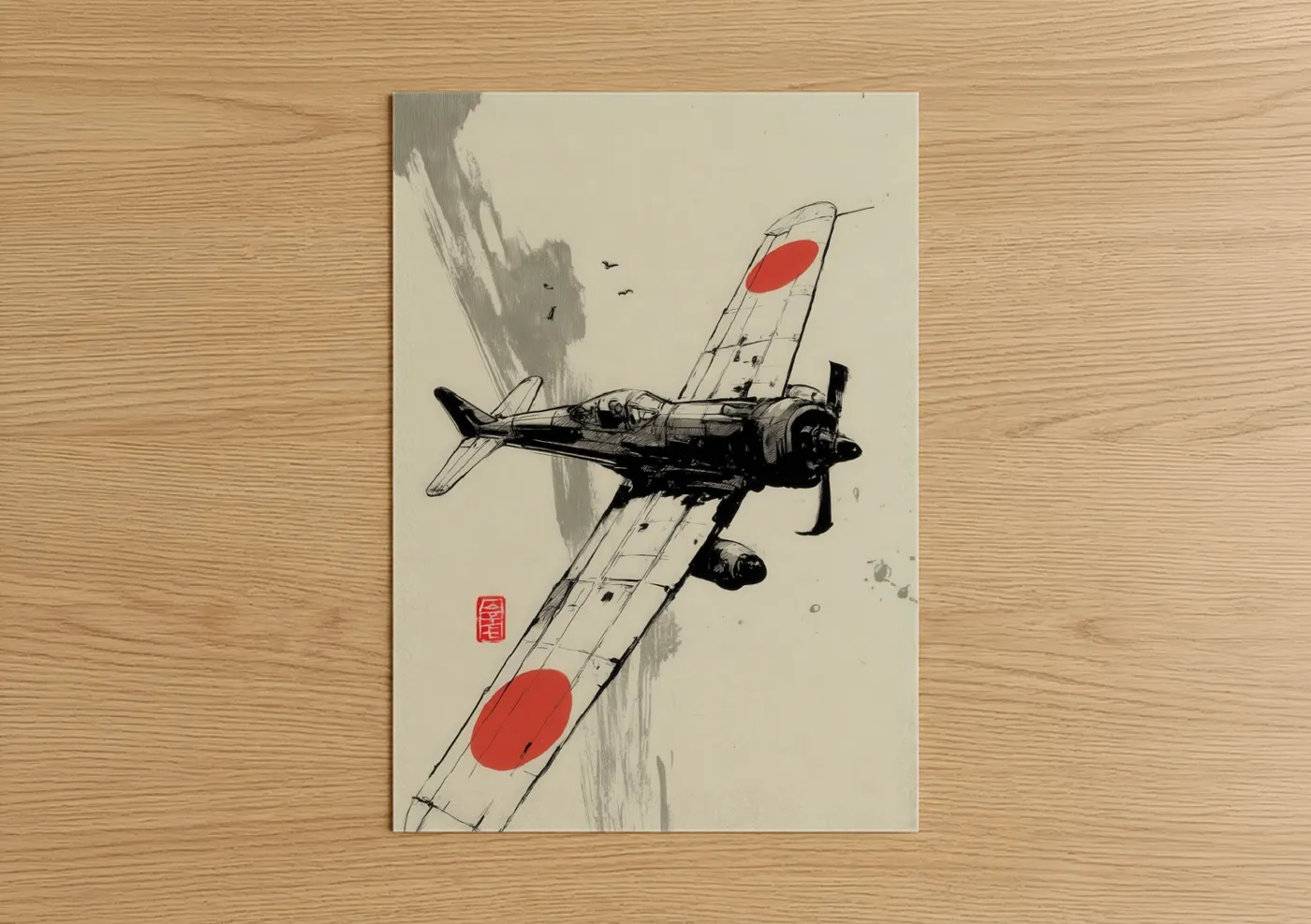 Vintage Warbird Japanese Aircraft Wall Art