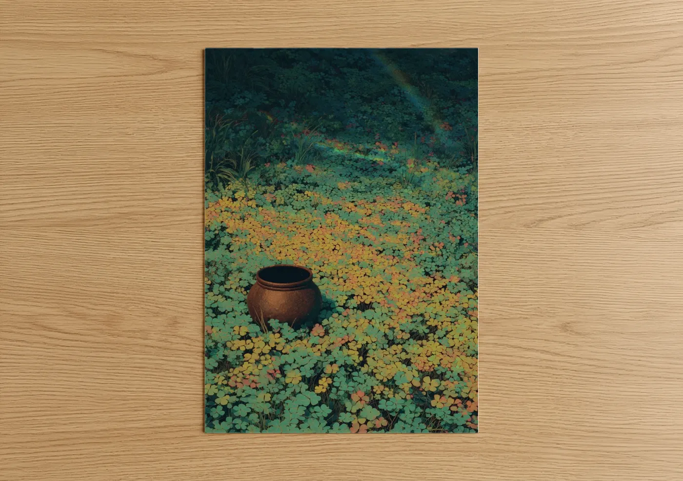 Pot of Gold St. Patrick's Day Clover Field Wall Art
