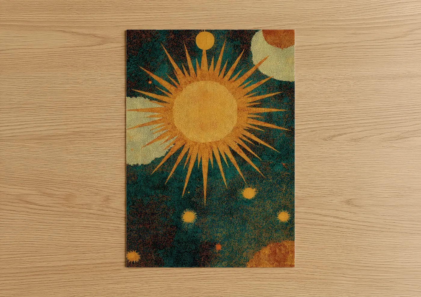 Celestial Sun Vintage Illustration Wall Art