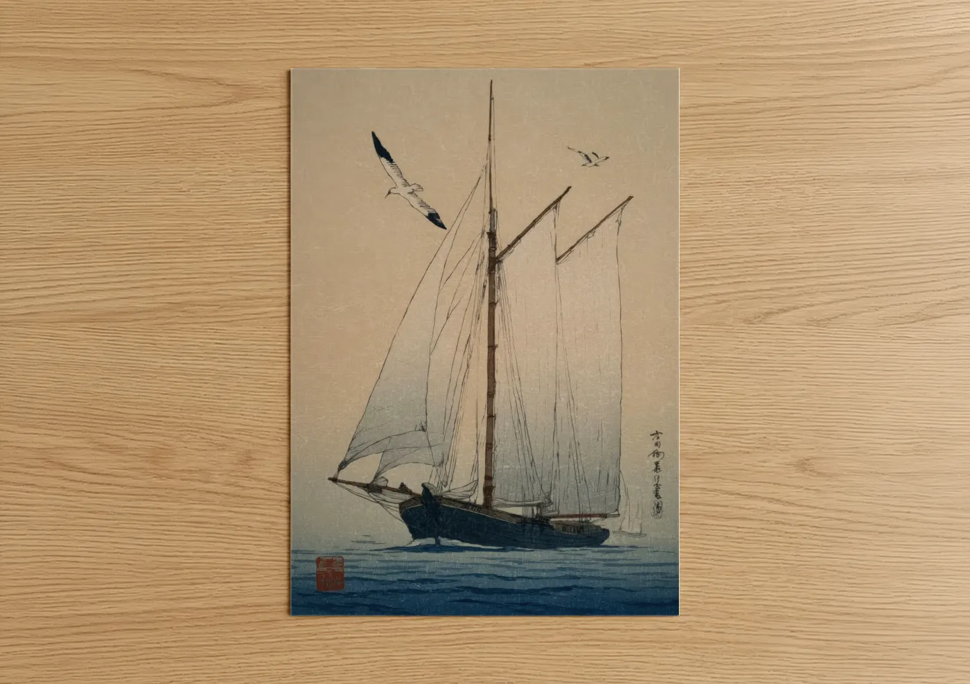 Traditional Sailing Yacht Asian Wall Art
