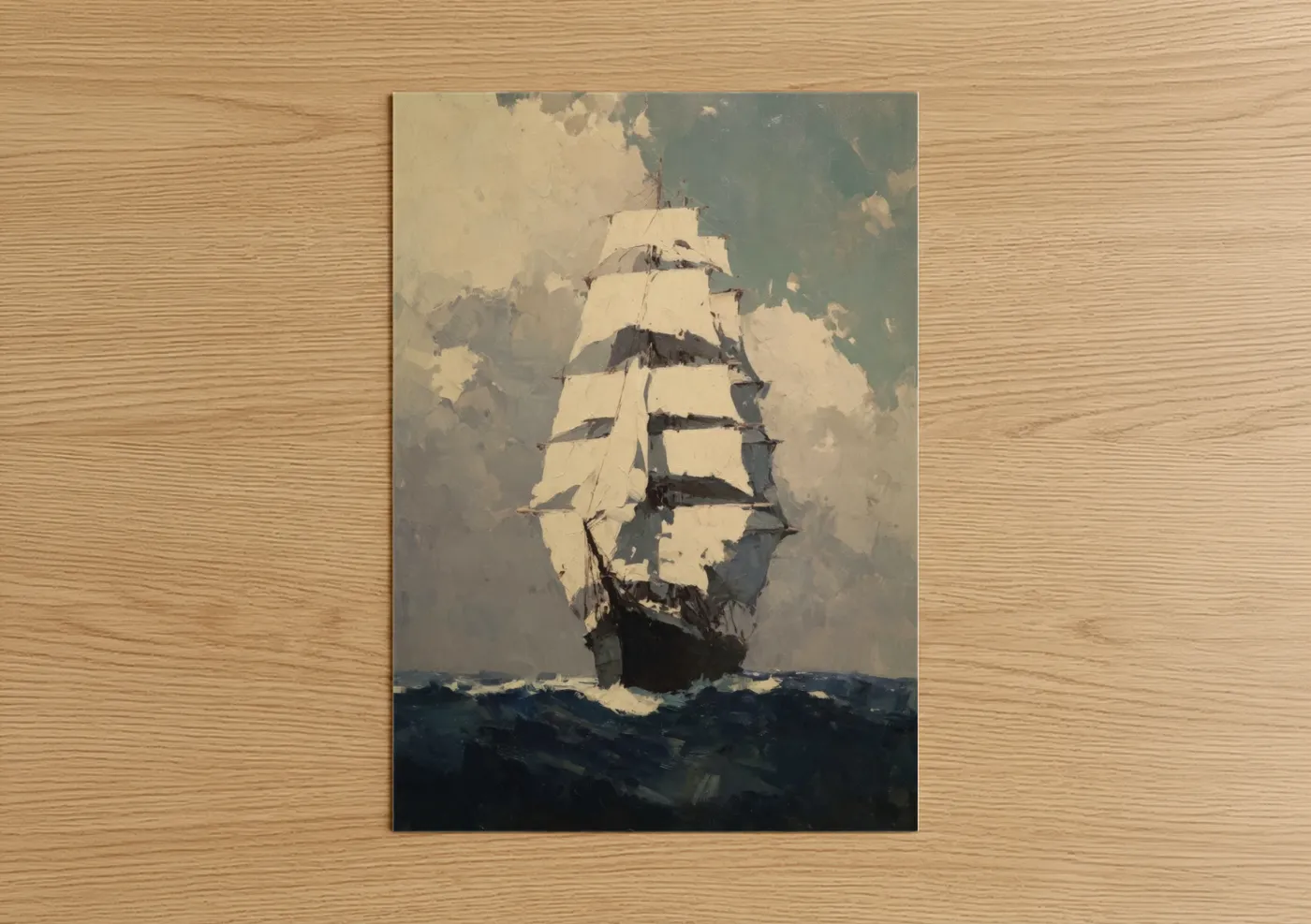 Majestic Sailing Ship Ocean Painting Wall Art