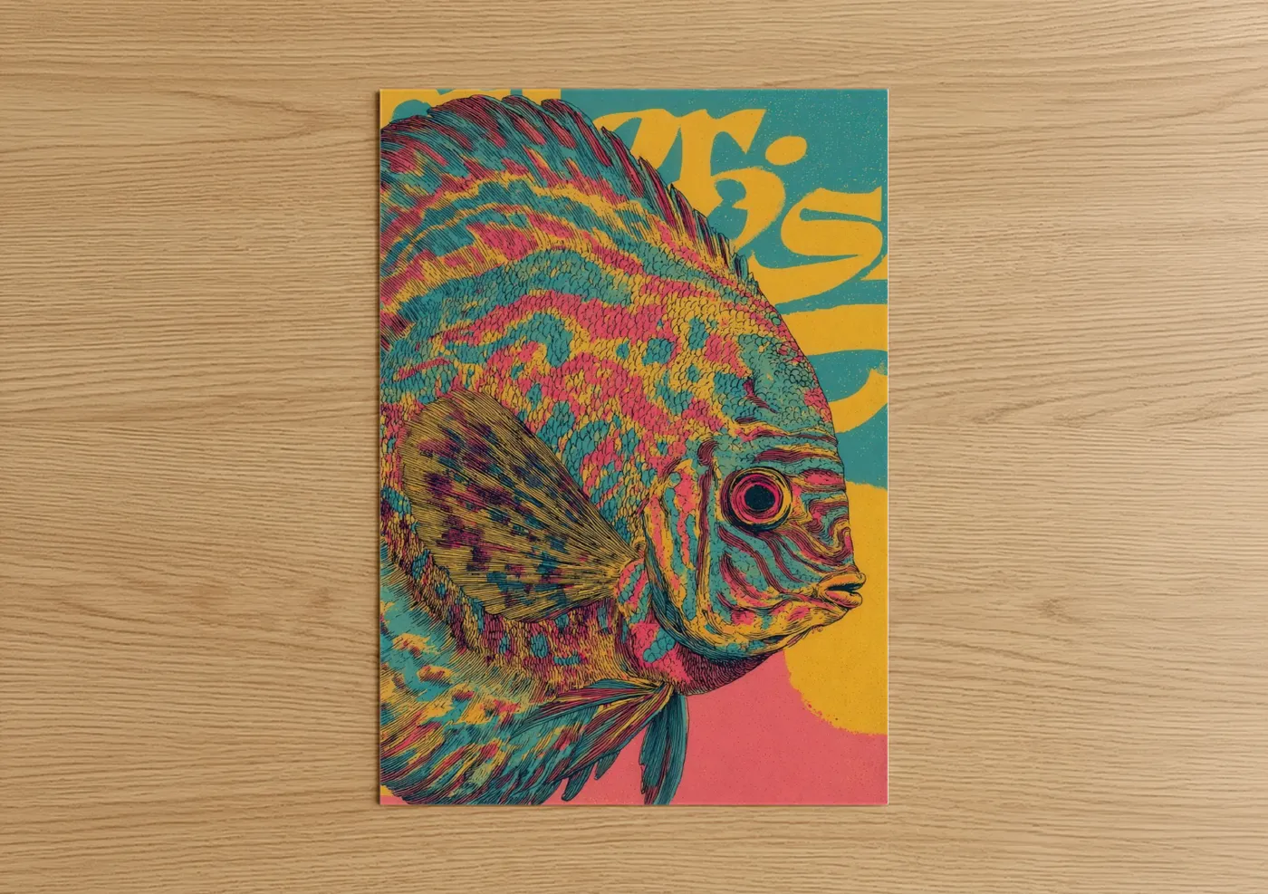 Vibrant Discus Fish Pop Wall Art