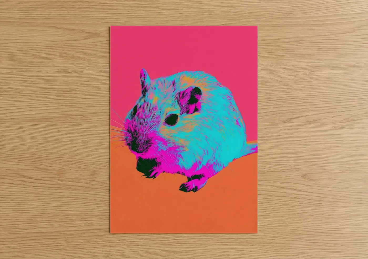 Neon Gerbil Pop Art Contemporary Wall Art