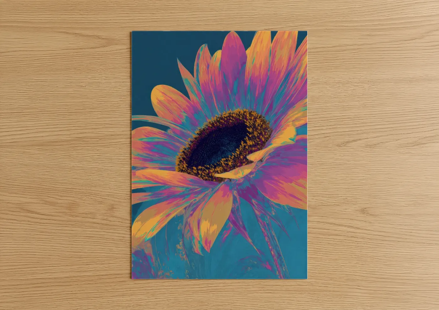Vibrant Sunflower Pop Art Illustration Wall Art