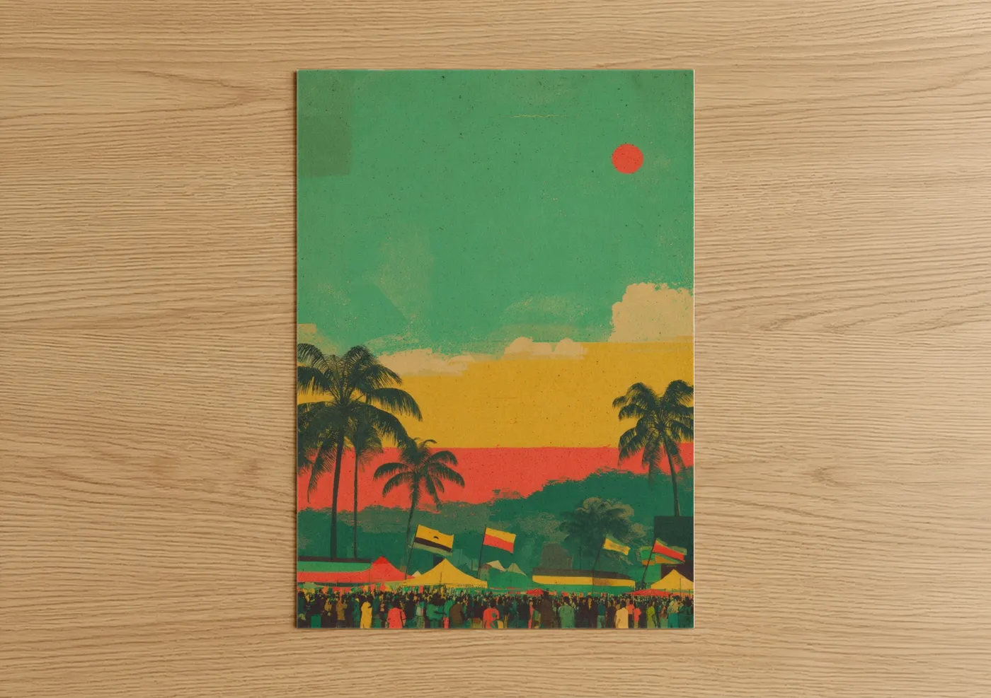 Reggae Festival Sunset Vintage Poster Wall Art