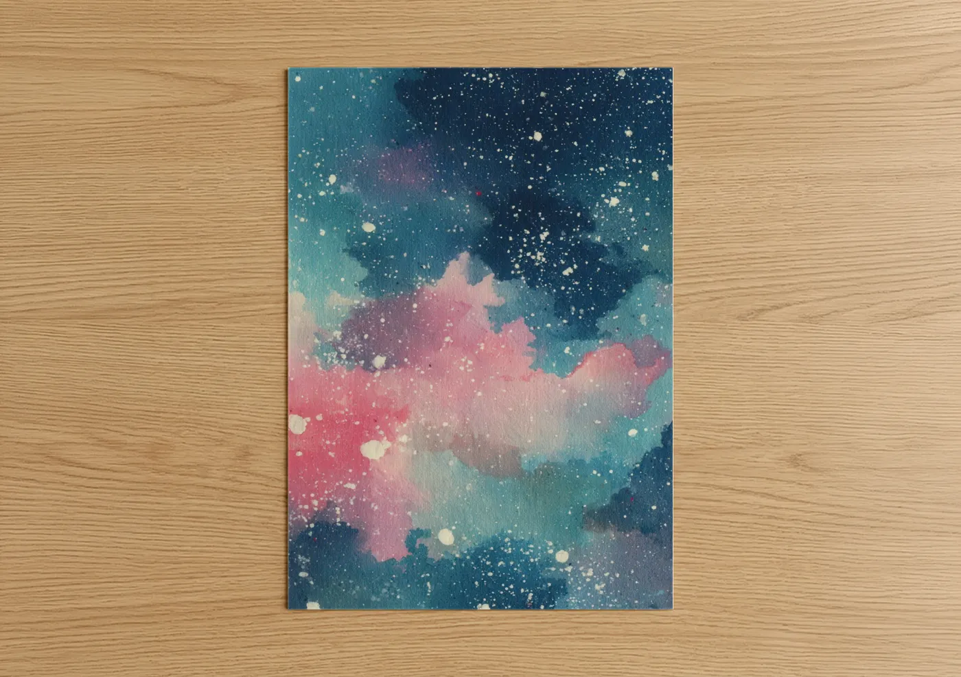 Cosmic Nebula Galaxy Art Watercolor Wall Art