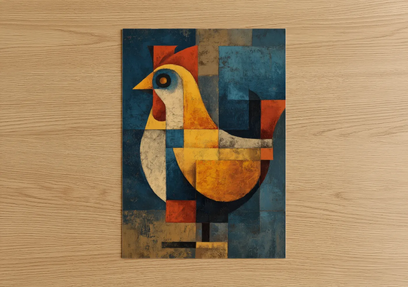 Geometric Rooster Abstract Wall Art