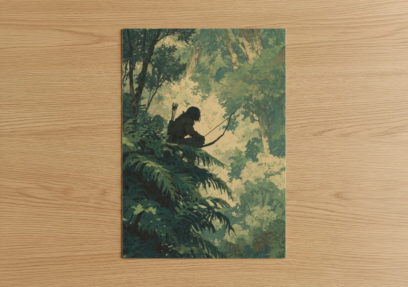 Archer Orc in Jungle Forest Illustration Wall Art