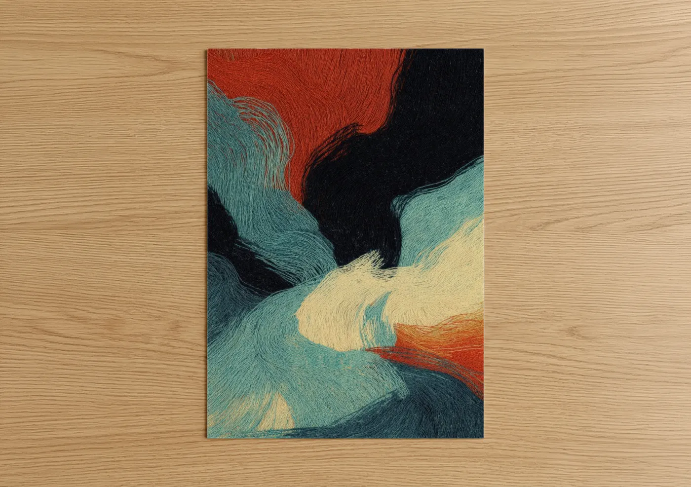 Abstract Textile Wave Wall Art