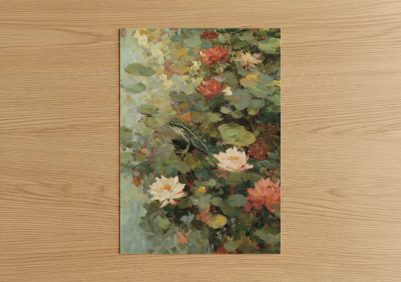 Chameleon Among Water Lilies Wall Art