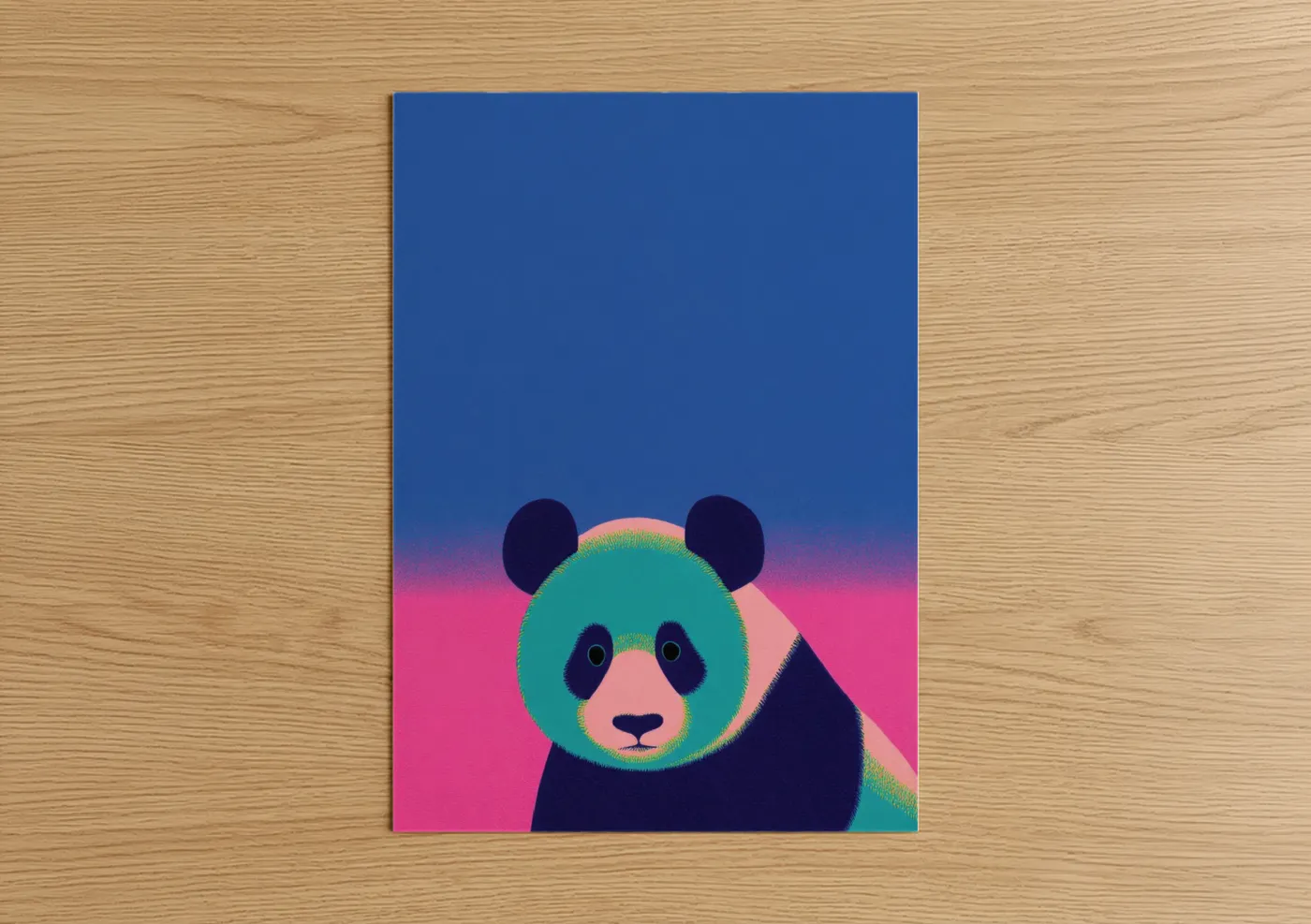 Neon Panda Pop Art Modern Illustration Wall Art
