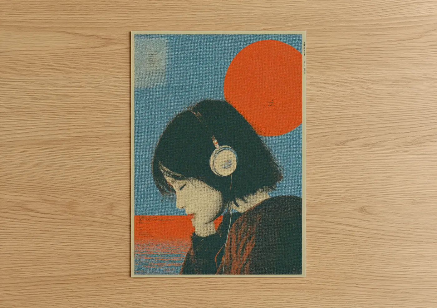 Y2K Girl with Headphones Retro Poster Wall Art