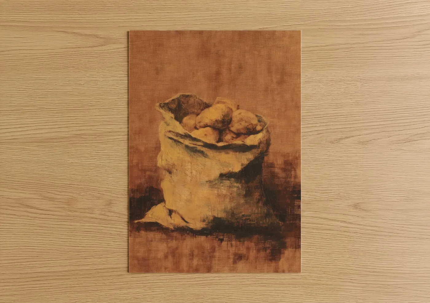 Rustic Potato Sack Still Life Wall Art